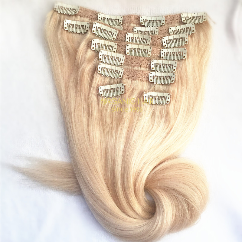 Colored clip in hair extensions 
